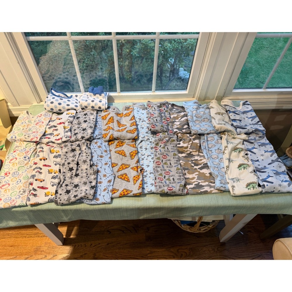 Lot of 12 Baby Steps B.Steps Unisex Pajama Sets Long Sleeve Tops 5Y